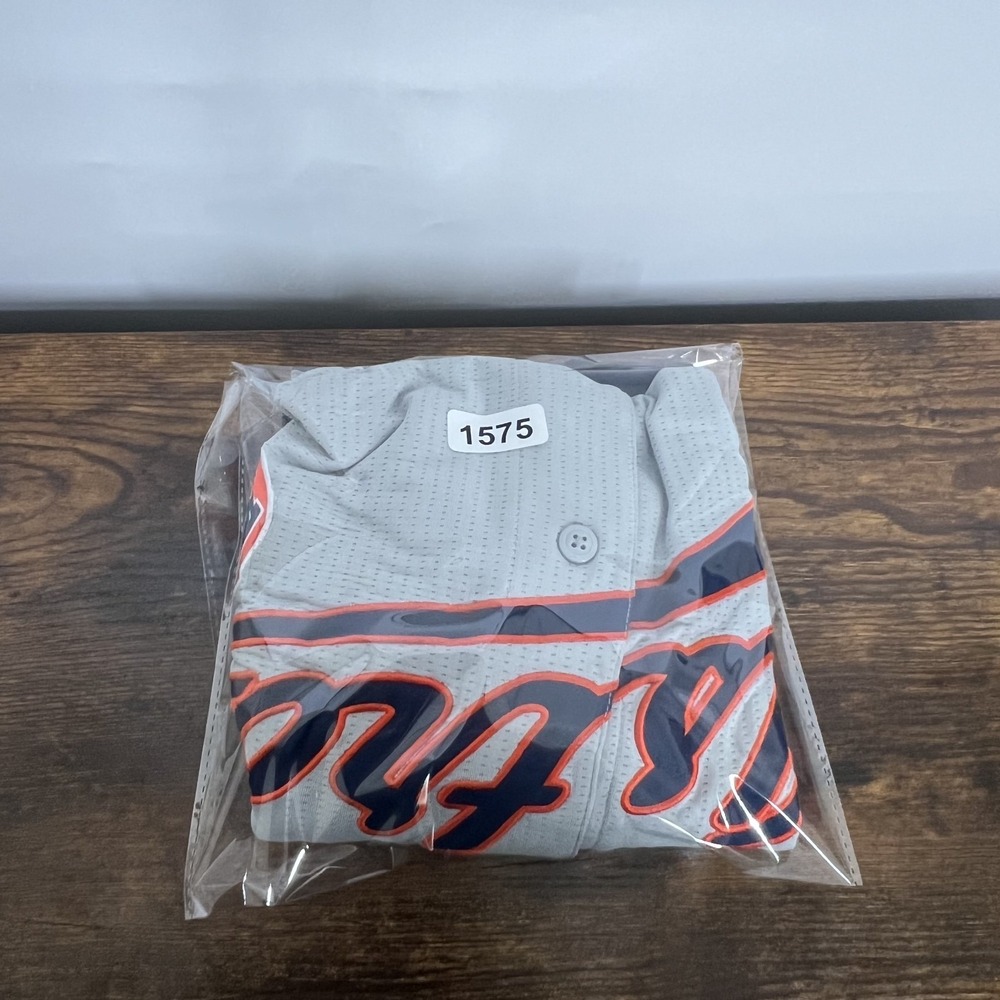 Houston Astros Dynasty Button Down Jersey MLB M Baseball Jersey Blue Orange - Picture 12 of 12